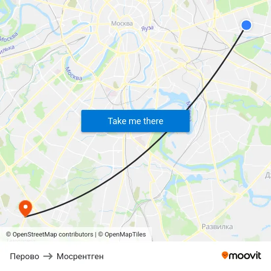 Перово to Мосрентген map