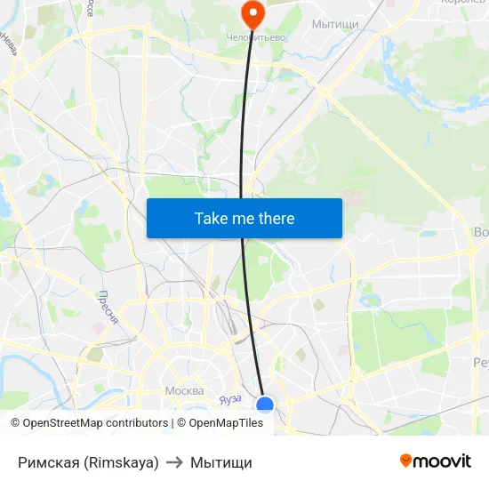 Римская (Rimskaya) to Мытищи map