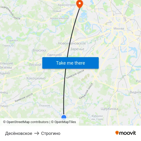 Десёновское to Строгино map