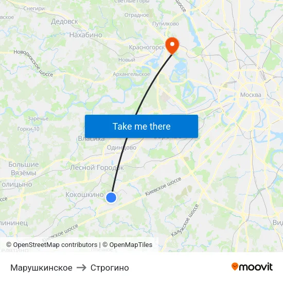 Марушкинское to Строгино map