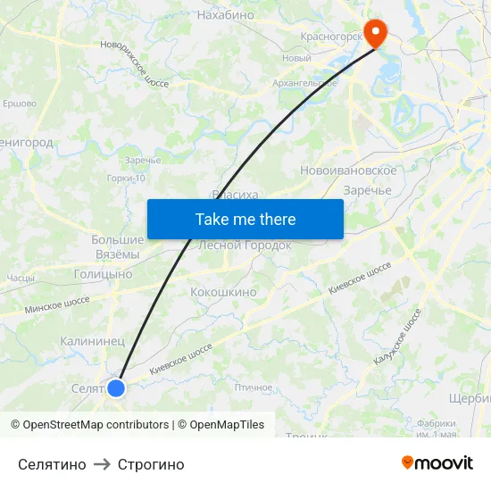 Селятино to Строгино map