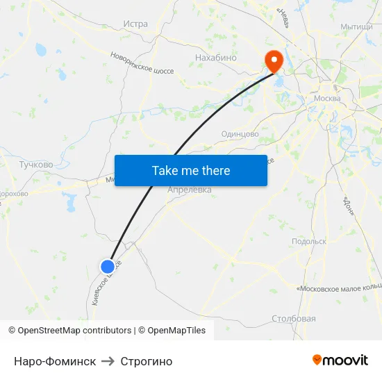 Наро-Фоминск to Строгино map