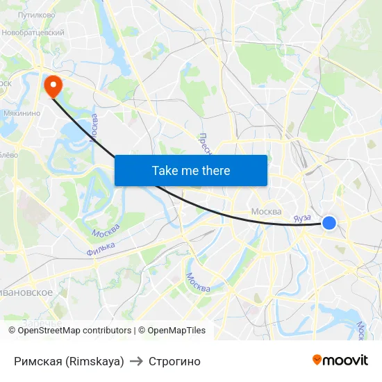 Римская (Rimskaya) to Строгино map