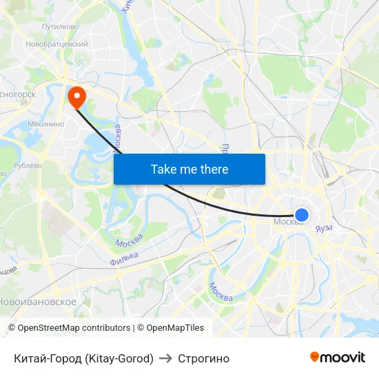 Китай-Город (Kitay-Gorod) to Строгино map