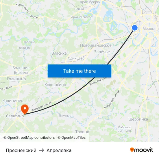 Пресненский to Апрелевка map