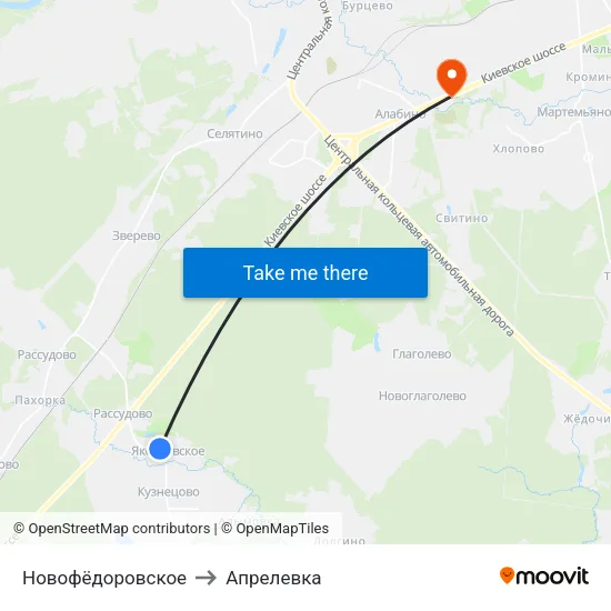 Новофёдоровское to Апрелевка map