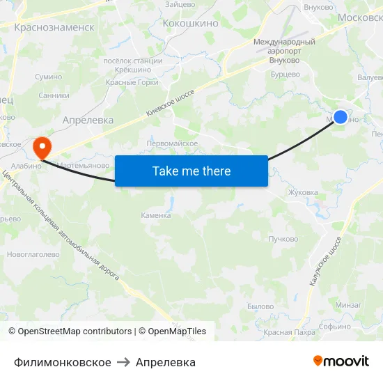 Филимонковское to Апрелевка map