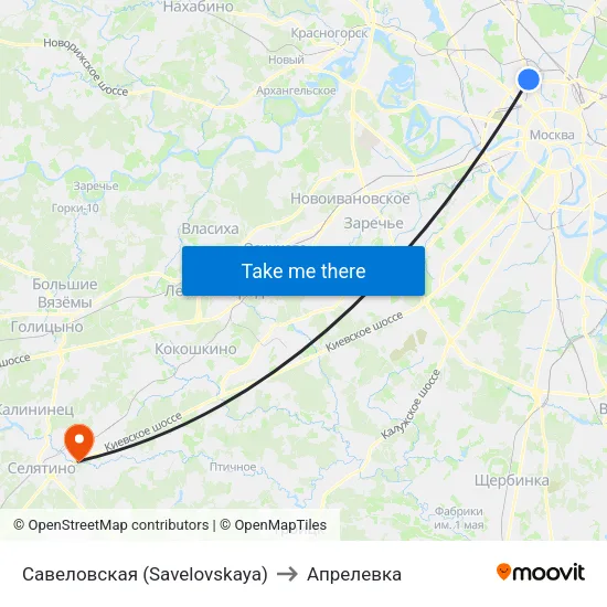 Савеловская (Savelovskaya) to Апрелевка map
