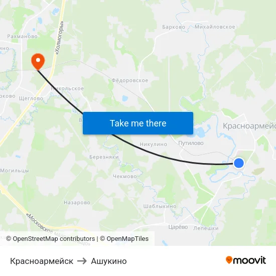Красноармейск to Ашукино map