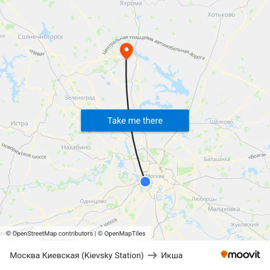 Москва Киевская (Kievsky Station) to Икша map