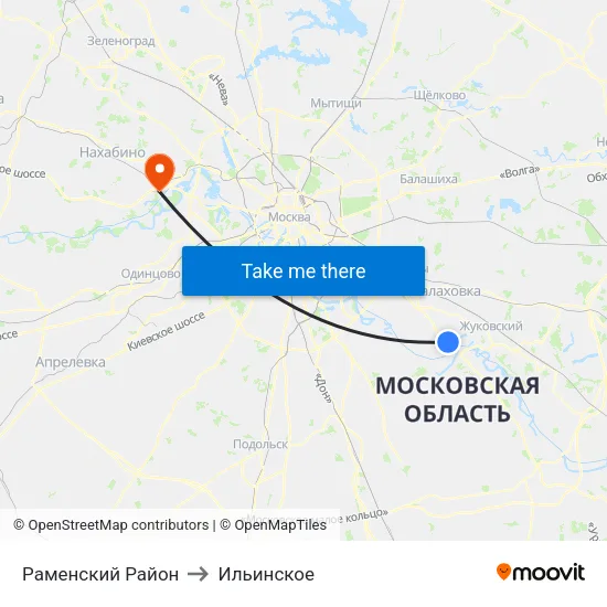 Раменский Район to Ильинское map