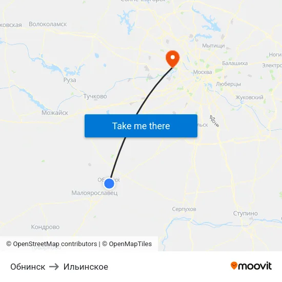 Обнинск to Ильинское map