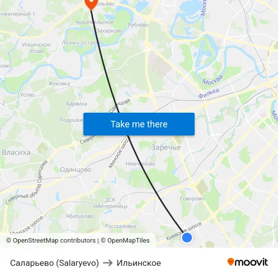 Саларьево (Salaryevo) to Ильинское map
