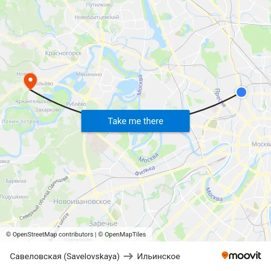 Савеловская (Savelovskaya) to Ильинское map