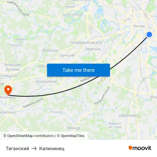 Таганский to Калининец map