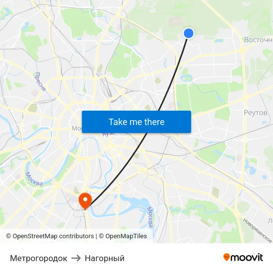 Метрогородок to Нагорный map