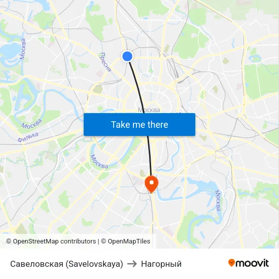 Савеловская (Savelovskaya) to Нагорный map