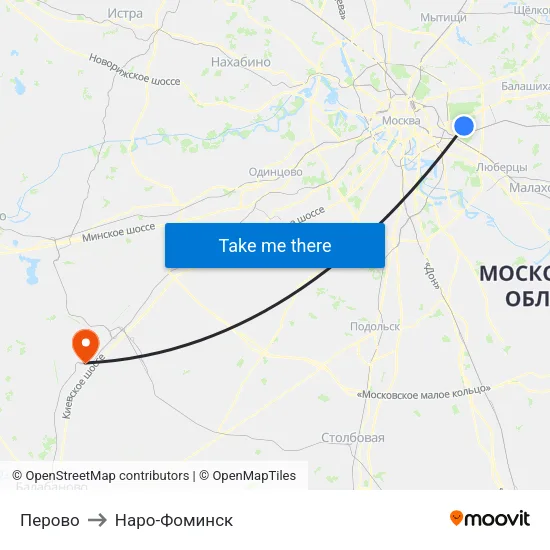 Перово to Наро-Фоминск map