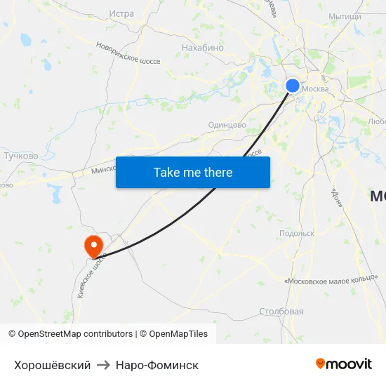 Хорошёвский to Наро-Фоминск map