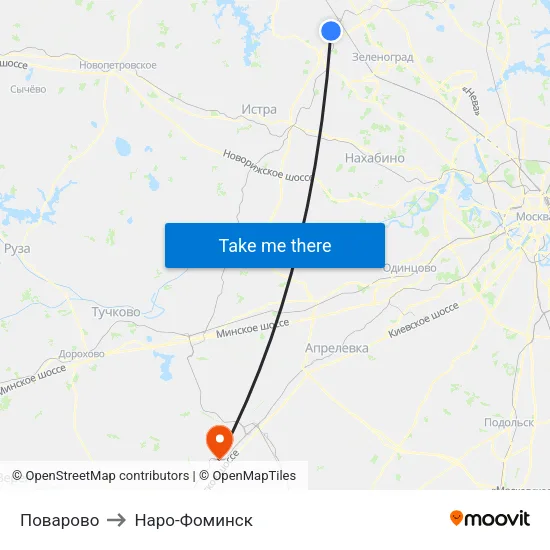 Поварово to Наро-Фоминск map