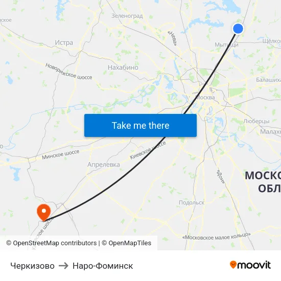 Черкизово to Наро-Фоминск map