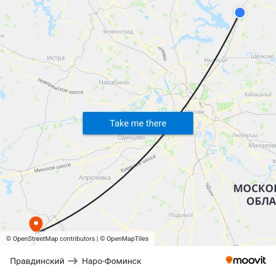 Правдинский to Наро-Фоминск map