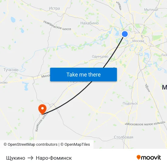 Щукино to Наро-Фоминск map