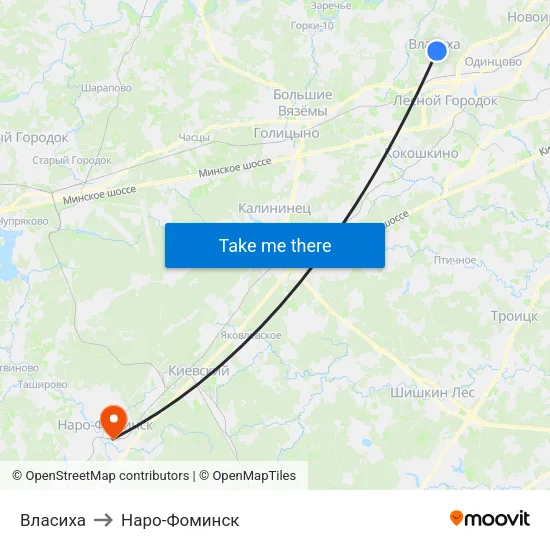 Власиха to Наро-Фоминск map
