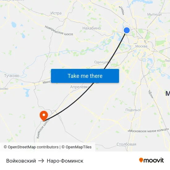 Войковский to Наро-Фоминск map