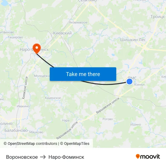 Вороновское to Наро-Фоминск map