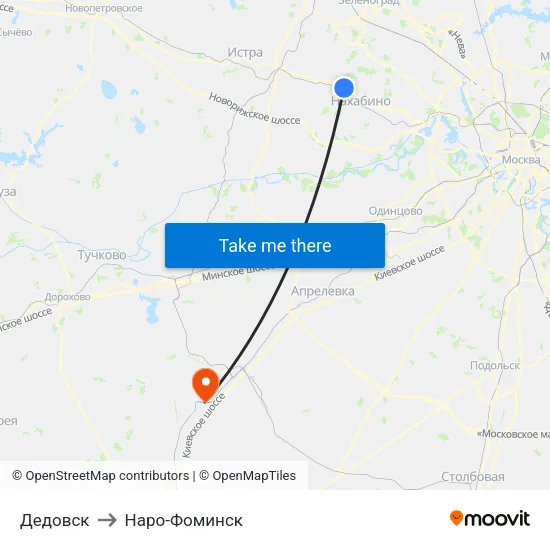Дедовск to Наро-Фоминск map