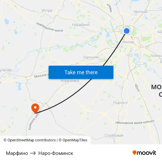 Марфино to Наро-Фоминск map