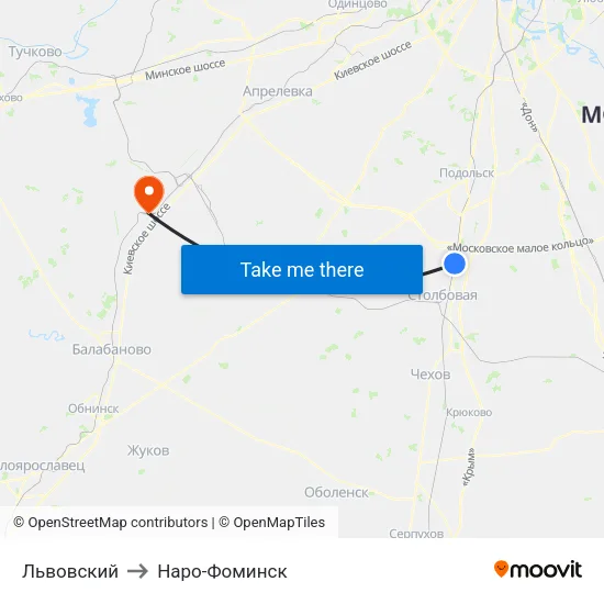 Львовский to Наро-Фоминск map