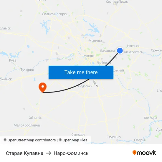Старая Купавна to Наро-Фоминск map