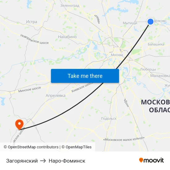 Загорянский to Наро-Фоминск map