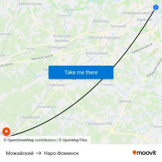 Можайский to Наро-Фоминск map