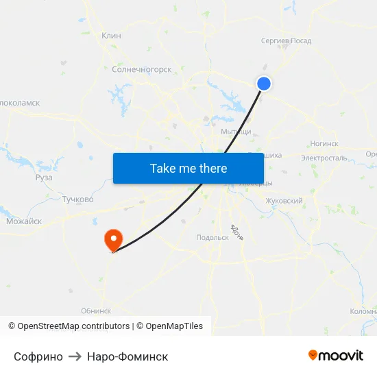 Софрино to Наро-Фоминск map