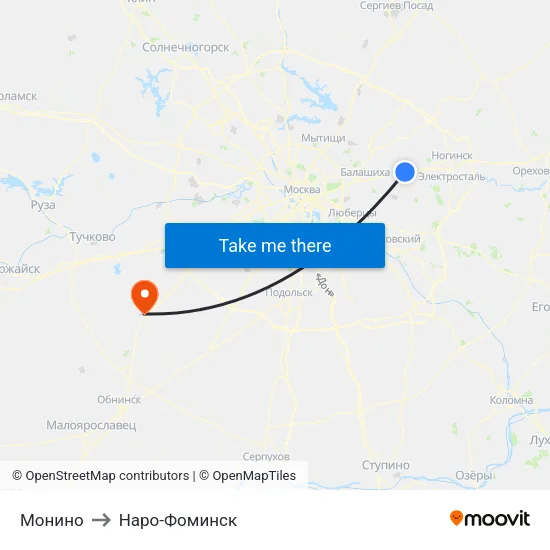 Монино to Наро-Фоминск map