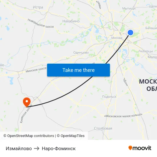 Измайлово to Наро-Фоминск map