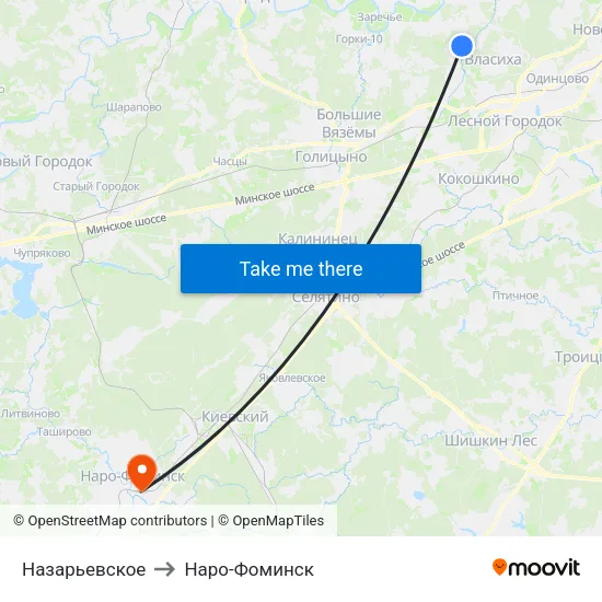 Назарьевское to Наро-Фоминск map