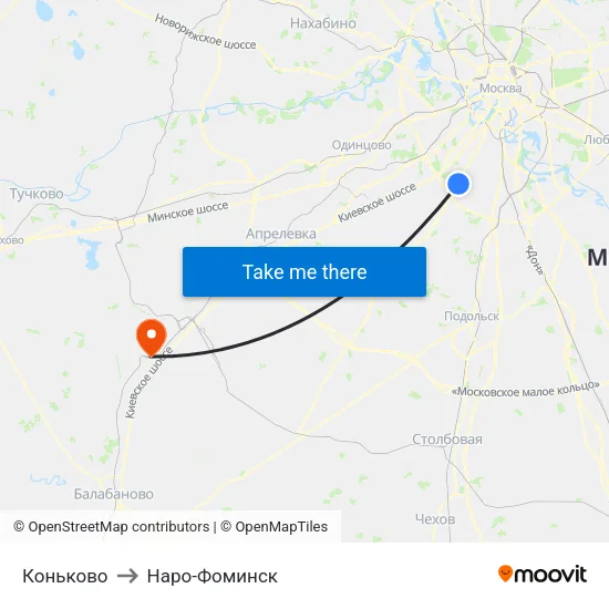 Коньково to Наро-Фоминск map
