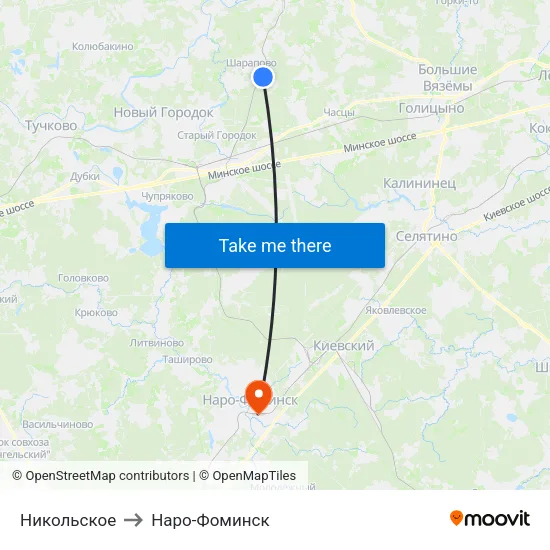 Никольское to Наро-Фоминск map