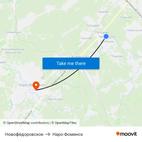 Новофёдоровское to Наро-Фоминск map