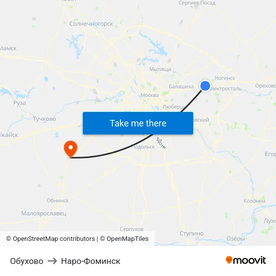 Обухово to Наро-Фоминск map