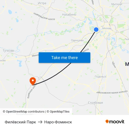 Филёвский Парк to Наро-Фоминск map