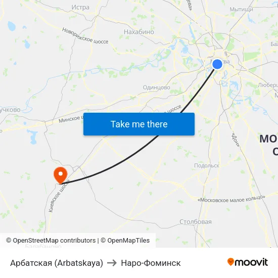 Арбатская (Arbatskaya) to Наро-Фоминск map