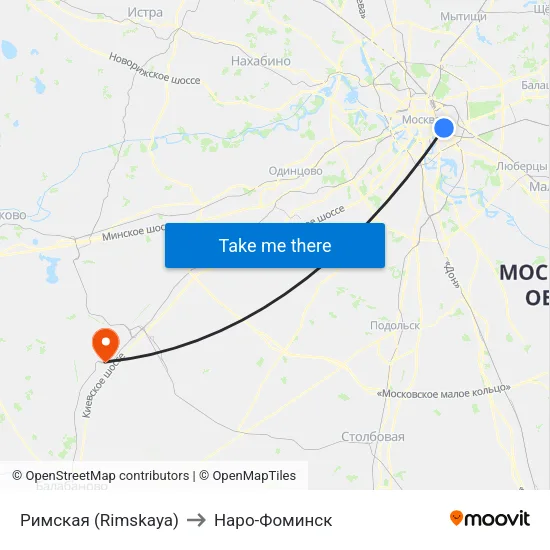 Римская (Rimskaya) to Наро-Фоминск map