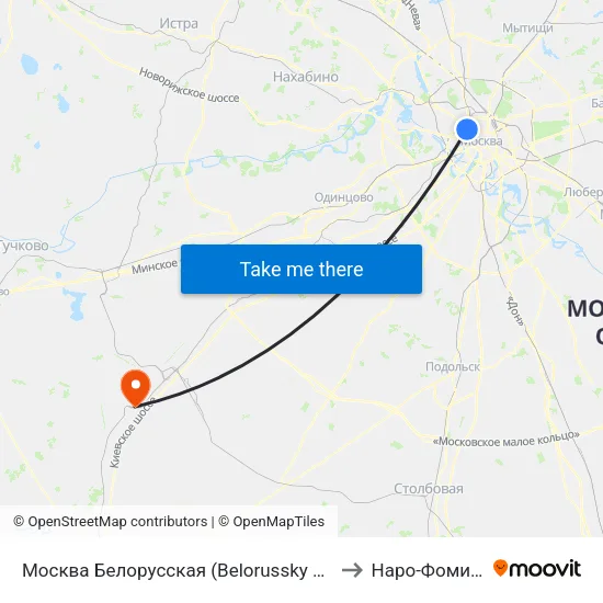 Москва Белорусская (Belorussky Station) to Наро-Фоминск map