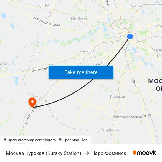 Москва Курская (Kursky Station) to Наро-Фоминск map