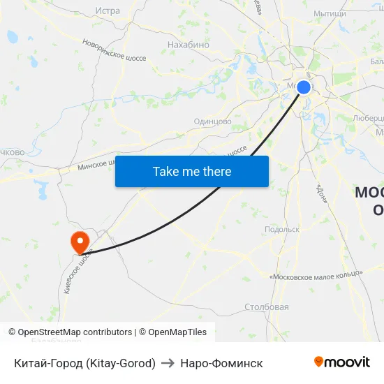 Китай-Город (Kitay-Gorod) to Наро-Фоминск map
